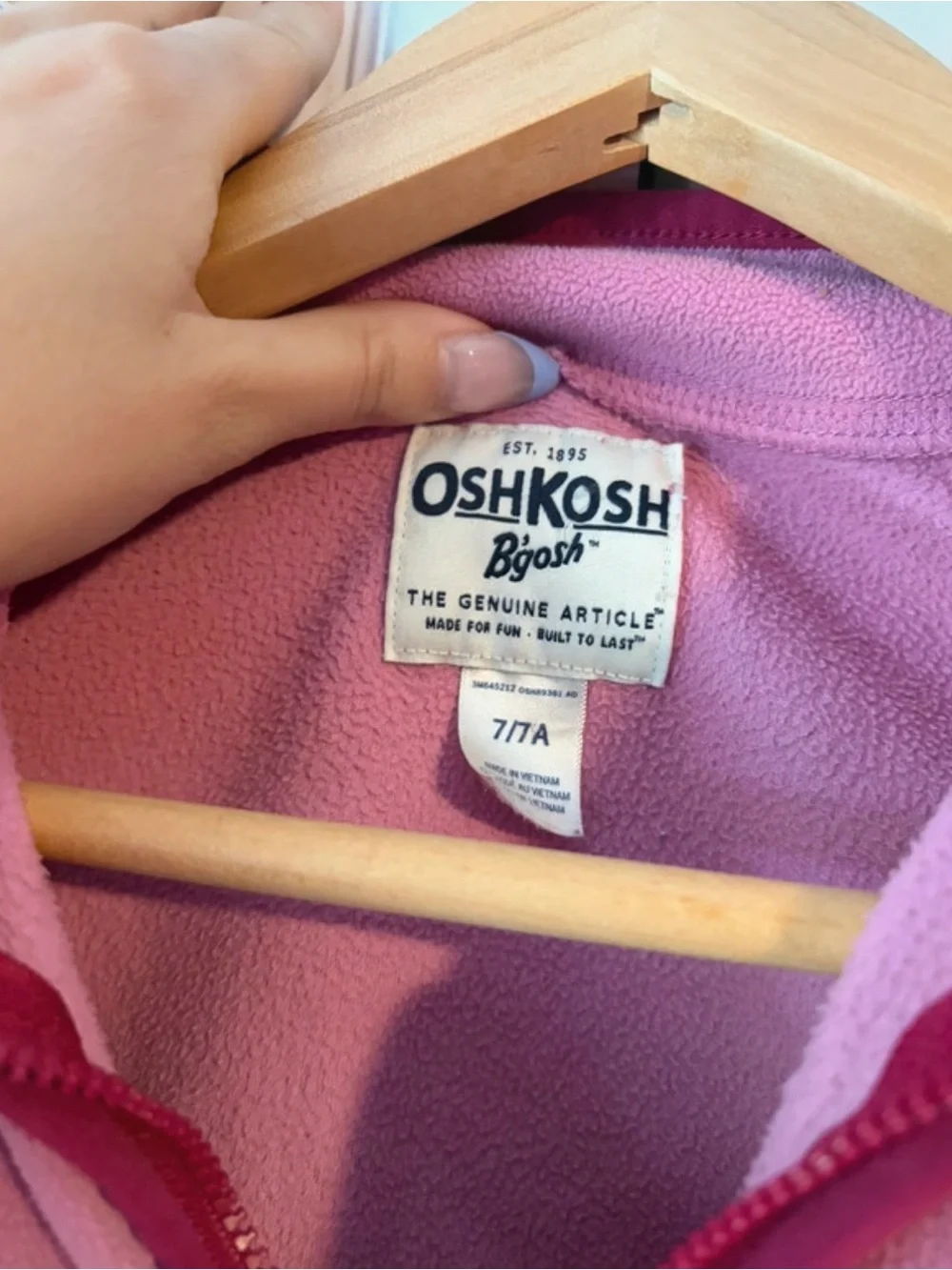 OshKosh B'gosh Two-Tone Pink Fleece Zip Hoodie